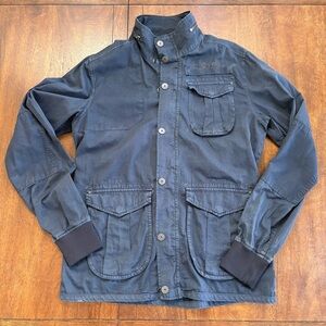 G-Star RAW Utility Cargo Line Pocket Navy Overshirt  Jacket Ribbed Cuffs Men L